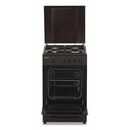 Aragaz gaz heinner hfsc-sme50brw, 50x50cm, 4 arzatoare, suport email, capac metalic, dispozitiv de siguranta plita si cuptor, usa cuptor cu geam dublu, duze gpl incluse, tava si gratar cromat, culoare: maro,  Aragazuri pe gaz | electropc.ro