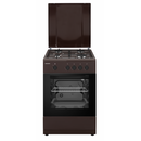 Aragaz gaz heinner hfsc-sme50brw, 50x50cm, 4 arzatoare, suport email, capac metalic, dispozitiv de siguranta plita si cuptor, usa cuptor cu geam dublu, duze gpl incluse, tava si gratar cromat, culoare: maro,  Aragazuri pe gaz | electropc.ro