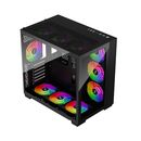 Case mv8(atx) black, f&l side panel: tempered glass,  Carcase | electropc.ro