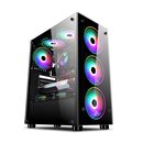 Case v3-a(atx) black, f&l side panel: tempered glass,  Carcase | electropc.ro