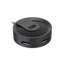 Hub extern a4tech, porturi usb-a: usb 3.0 x 4, conectare prin usb-c , cablu 0.50 m, negru,  Hub-uri USB | electropc.ro