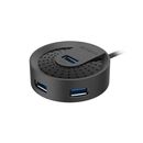 Hub extern a4tech, porturi usb-a: usb 3.0 x 4, conectare prin usb-c , cablu 0.50 m, negru,  Hub-uri USB | electropc.ro