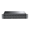Tp-link sasiu rackmount, 14 sloturi, 2 ventilatoare, sursa 100-240vac, 50/60hz, dimensiuni: 482*309*86 mm.,  Media convertoare | electropc.ro