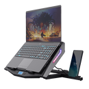 Cooler laptop trust gxt 1127 yoozy, pentru laptopuri cu diagonala de pana la 17.3", 2 ventilatoare, viteza rotatie 1500 rpm, interval zgomot 30 dba - 35 dba, iluminare rgb, negru,  Stand & Cooling pad | electropc.ro