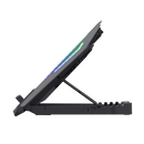 Cooler laptop trust gxt 1127 yoozy, pentru laptopuri cu diagonala de pana la 17.3", 2 ventilatoare, viteza rotatie 1500 rpm, interval zgomot 30 dba - 35 dba, iluminare rgb, negru,  Stand & Cooling pad | electropc.ro