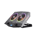 Cooler laptop trust gxt 1127 yoozy, pentru laptopuri cu diagonala de pana la 17.3", 2 ventilatoare, viteza rotatie 1500 rpm, interval zgomot 30 dba - 35 dba, iluminare rgb, negru,  Stand & Cooling pad | electropc.ro