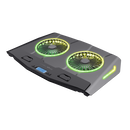 Cooler laptop trust gxt 1127 yoozy, pentru laptopuri cu diagonala de pana la 17.3", 2 ventilatoare, viteza rotatie 1500 rpm, interval zgomot 30 dba - 35 dba, iluminare rgb, negru,  Stand & Cooling pad | electropc.ro