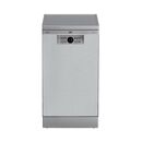 Masina de spalat vase beko bdfs26040xa, 10 seturi, 6 programe, clasa c, autodose, selfdry, motor prosmart inverter, sertar tacamuri, aquaintense, hygiene intense, fast+, program mini 30 minute , 45 cm, argintiu,  Masini de spalat vase independente | electropc.ro
