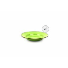 Set 6 farfurii pentru paste, ceramica 22 cm, gala green, art of dining by heinner  HR-WDF-VP226