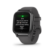 Ceas smartwatch garmin venu sq2 slate bezel shadow gray, silicone band 20mm, nfc, gps, 5 atm water proof  010-02701-10