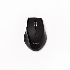 Mouse spacer, pc sau nb, fara fir, usb 2.4 ghz, optic, 800/ 1200/1600 dpi, butoane/scroll 6/1, rezolutie selectabila, negru, spmo-w02,  Mouse | electropc.ro