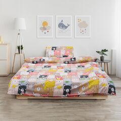 Set de pat single bumbac animals,  Lenjerii de pat | electropc.ro