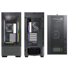 Carcasa montech sky two, mid-tower negru, preinstalled fans 4x 120 mm,  Carcase | electropc.ro