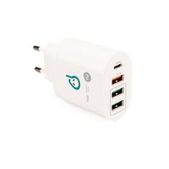 Alimentator retea spacer quick charge 36w, 1 x usb type-c 20w + 1 x usb qc 3.0, 2 x usb 2.4a, alb,  Incarcatoare telefoane | electropc.ro