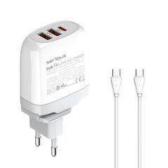 Incarcator retea serioux 65w gan qc, intrare: ac100-240v~ 50/60hz 1.5a, ieșire (usb-c1): 5v-3a 9v-3a 12v-3a 15v-3a 20v=3.25a 65w(max), ieșire (usb-a1): 5v-3a 9v-2a 12v=1.5a 18w(max) ieșire (usb-a2): 5v-3a 9v-2a 12v 1.5a 18w(max), a1+a2=18w(max), c1+a1= 45,  Incarcatoare telefoane | electropc.ro