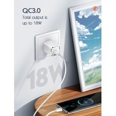 Incarcator retea serioux,intrare ac100-240v~ 50/60hz 0.7a max,pd ieșire: 5v-3a, 9v-3a, 12v-2.5a, 15v 2a, 20v=1.5a (30w), qc ieșire: 5v-3a, 9v-2a, 12v=1.5a (18w), pd+qc=5v=3.6a, total: 30w max, cablu type-c - type c 1m inclus,  Incarcatoare telefoane | electropc.ro