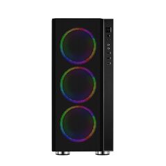 Carcasa spacer rainbow, atx, midtower, gaming, fara sursa, sticla securizata, 4 x fan, usb 2.0 x 2, usb 3.0 x 1, mesh, fan controller (inclusiv rgb), telecomanda, „spcs-gc-rainbow”,  Carcase | electropc.ro