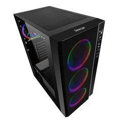 Carcasa spacer rainbow, atx, midtower, gaming, fara sursa, sticla securizata, 4 x fan, usb 2.0 x 2, usb 3.0 x 1, mesh, fan controller (inclusiv rgb), telecomanda, „spcs-gc-rainbow”,  Carcase | electropc.ro