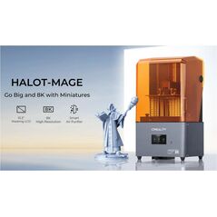 Imprimanta 3d creality halot-mage cu rasina, tehnologie sla, stereolitografie, sursa 100w, dimensiuni printare: 228*128*230mm, dimensiuni imprimanta: 333*270*608mm, viteza:1-5s/strat, inaltime strat:0.05-0.15mm, lcd 10.3", rezolutie: 8k(7680x4320), transf,  Imprimante 3D | electropc.ro