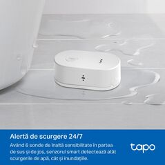 Tp-link tapo t300, senzor smart de scurgeri de apa (necesită hub tapo), wireless: 868, alimentare: 2 baterii tip aaa (incluse), dimensiuni: 84.5 × 46.5 × 30 mm.,  Smart home | electropc.ro