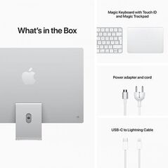 Apple imac 24" retina 4.5k/ apple m1 (cpu 8-core, gpu 7-core, neural engine 16-core)/16gb/512gb - silver - int kb (2021),  All in one PC | electropc.ro