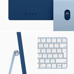 Apple imac 24" retina 4.5k/ apple m1 (cpu 8-core, gpu 8-core, neural engine 16-core)/16gb/512gb - blue - int kb (2021),  All in one PC | electropc.ro