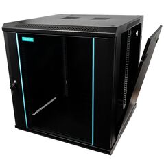 Cabinet 19″ spacer 12u 600x600mm, fixare pe perete, flatpack (dezasamblat), black, usa sticla cu blocare, panouri detasabile, otel 1.5mm, sarcina maxima 60kg,  Cabinete metalice | electropc.ro