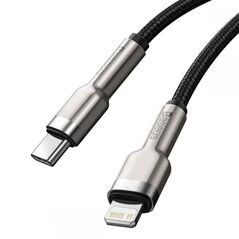 Cablu alimentare si date baseus cafule metal, fast charging data cable pt. smartphone, usb type-c la lightning iphone pd 20w, 2m, negru,  Cabluri periferice | electropc.ro