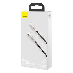 Cablu alimentare si date baseus cafule metal, fast charging data cable pt. smartphone, usb type-c la lightning iphone pd 20w, 0.25m, negru,  Cabluri periferice | electropc.ro