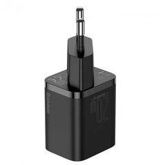 Incarcator retea baseus super si, quick charge 20w, 1 x usb type-c 5v/3a max, include cablu usb type-c la lightning iphone 1m, negru,  Incarcatoare telefoane | electropc.ro