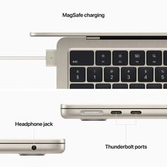 Macbook air 13.6" retina/ apple m2 gpu-8c/16gb/512gb - starlight (gold) - int kb (2022),  Laptopuri | electropc.ro