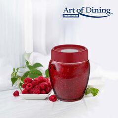Borcan depozitare sticla  cu capac, 580 ml, art of dining by heinner ( mix doua culori in bax rosu/negru)  HR-QL-RJ580