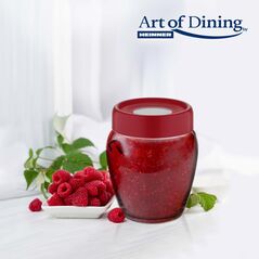 Borcan depozitare sticla  cu capac, 580 ml rosu, art of dining by heinner,  Boluri & Cutii alimente | electropc.ro