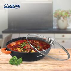 Cratita aluminiu+capac 32x8.5cm,5.5l,dark line, cooking by heinner,  Tavi copt | electropc.ro