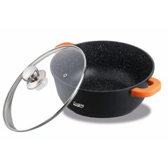 Cratita aluminiu turnat+capac,16x7.5 cm, 1.2 l, dark line,cooking  by heinner,  Tavi copt | electropc.ro