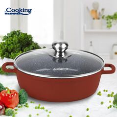 Cratita aluminiu turnat+capac 28x7.5 cm, 4.1 l, calabria, cooking by heinner,  Tigai si seturi | electropc.ro