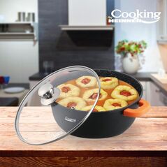 Semioala aluminiu turnat +capac, 32 cm x 14.5 cm , 10 l, dark line, cooking  by heinner ,  Tavi copt | electropc.ro