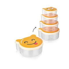 Set 4 caserole  cu capac , plastic, smiley, art of dining by heinner,  Boluri & Cutii alimente | electropc.ro