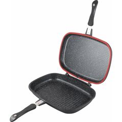 Tigaie dubla dreptunghiulara tip grill, aluminiu, 36x24x7.5 cm,dark line classic,cooking  by heinner,  Tigai si seturi | electropc.ro