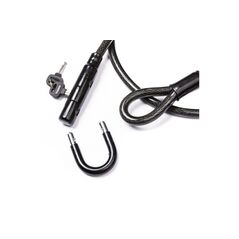 Antifurt pegas bucla, sufa otel imbracata in plastic, dimensiune: 15mm(grosime)x1500mm(lungime), cheie, negru,  Accesorii ciclism | electropc.ro