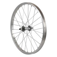 Roata fata luna 20'', 406x21, alu simplu, argintie natur, v-brake cn, butuc simplu argintiu, 28h, 3/8 old 13461,  Piese ciclism | electropc.ro