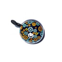 Sonerie ding-dong pegas 80mm, model 2, otel, negru cu bleu+portocaliu,  Accesorii ciclism | electropc.ro
