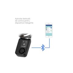 Antifurt smart bluetooth bl-01, dimensiune 92x55x34cm, cablu diametru 10mm, lungime cablu 1200mm, alarma 110db, baterii 3 x aaa (neincluse) rosu,  Accesorii ciclism | electropc.ro