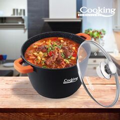 Oala aluminiu turnat+capac, 28 cm x 20 cm , 10 l, dark line, cooking  by heinner,  Tavi copt | electropc.ro