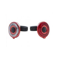Set lumini far+stop, 2 led-uri rosii, 2 led-uri uri albe, baterii: 2 x 2 cr2032 3v, greutate: 2x35gr, autonomie:70/95 h,  Accesorii ciclism | electropc.ro