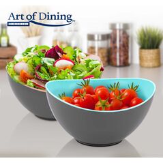 Bol oval bicolor, plastic 14x12.5x7.5 cm,  art of dining by heinner ( mix 2 culori in bax, rosu/ albastru),  Farfurii & Boluri de Servire | electropc.ro