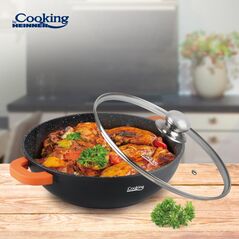 Cratita aluminiu+capac 28x8 cm,4.1l, dark line, cooking by heinner,  Tavi copt | electropc.ro