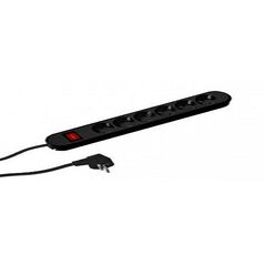 Prelungitor bachmann smart 6xcee7/3 pc, cu intrerupator, lungime cablu 3 m, h05vv-f 3g1.5, negru, demontabil,  Prelungitoare | electropc.ro