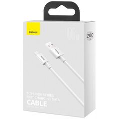 Cablu alimentare si date baseus superior, fast charging data cable pt. smartphone, usb la usb type-c 66w, 2m, alb,  Cabluri periferice | electropc.ro