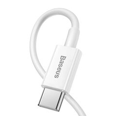 Cablu alimentare si date baseus superior, fast charging data cable pt. smartphone, usb type-c la lightning iphone pd 20w, 0.25m, alb,  Cabluri periferice | electropc.ro